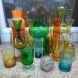 A collection of coloured glass (17)