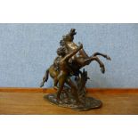 A small French bronze Marley horse