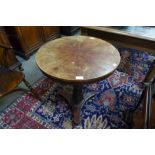 A Victorian mahogany circular pedestal lamp table