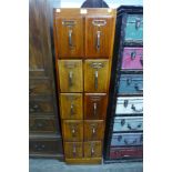 A mahogany index drawer filing cabinet