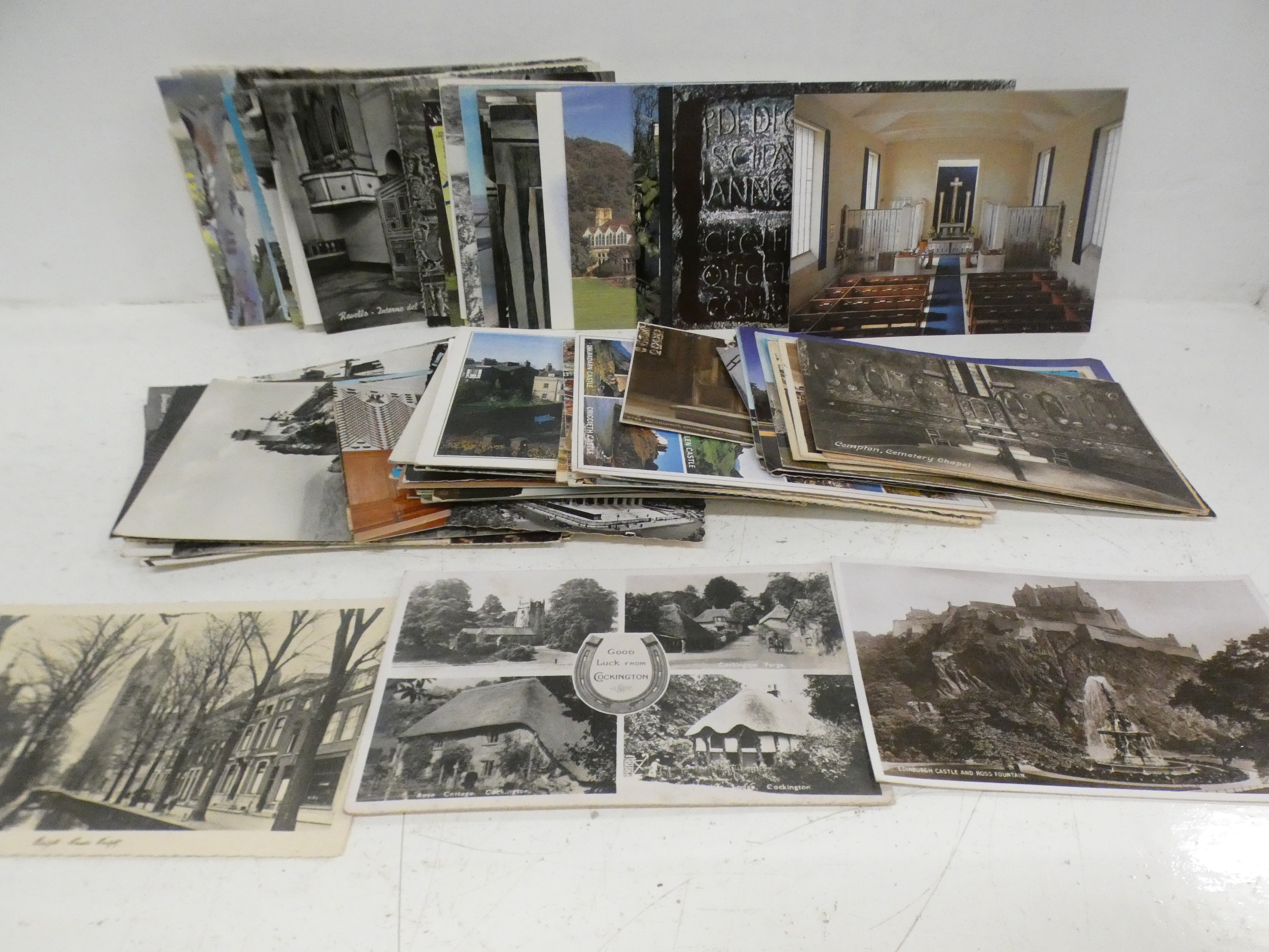 112 Edwardian and later postcards including Valentines and Friths real photographic postcards