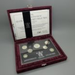 A Royal Mint 1996 UK Silver Anniversary Collection, silver proof coins, 25th anniversary of