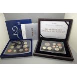 A Royal Mint UK proof coin collection 2000 and a Westminster The Queen's New Portrait Specimen