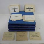 Aircraft recognition cards from 1949 to 1958 (approximately 250 cards) and three volumes of