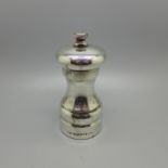 A silver 'Peter Piper' peppermill