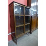 An Edward VII inlaid mahogany two door bookcase