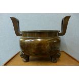 A large Chinese bronze and copper censer