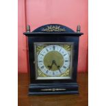 An early 20th Century German Lenzkirch ebonised bracket clock