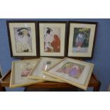 Six Japanese prints