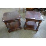 A pair of Ipswich oak lamp tables