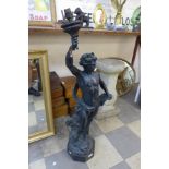 A classical male figural table lamp, a/f