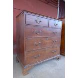 A George III oak chest of drawers