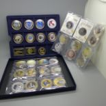 A collection of thirty-three medallions including gold plated D-Day Victory commemoratives, other