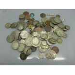 A collection of mixed coins, etc.