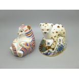 Two Royal Crown Derby paperweights - Leopard Cub, specially commissioned limited edition for