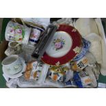 A collection of china including a Victorian two handled mug, Portmeirion, Royal Crown Derby,
