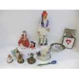 A Royal Doulton figure, a Franz cup and saucer, boxed, a Metaxa figural decanter, a Betty Boop
