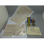 A pair of WWI medals to 2021591 Pte. T. Helling Can. Inf. Wks. Coy., with research