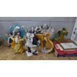 Seven Enchantica figures, two with certificates including Vrorst on His Ice Throne and two books