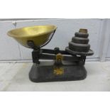 A set of vintage Kitchen scales and weights