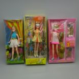 Dawn Dolls by Topper USA 1970, three dolls in original boxes; first ever Dawn, Angie Head to Toe and