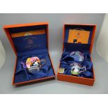 A Charlotte di Vita miniature teapot, cup and saucer, both designed by Rosina Wachtmeister, with