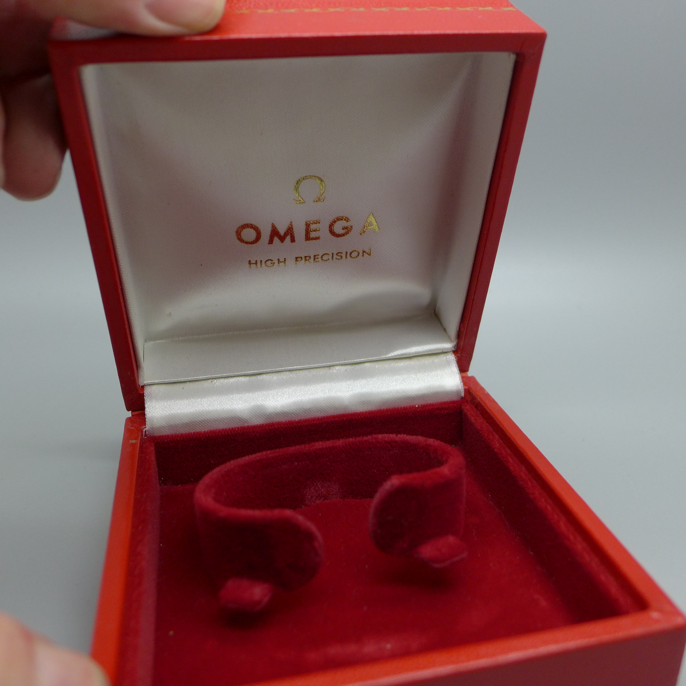 An Omega wristwatch box, hinge a/f - Image 2 of 3