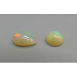 Two unmounted opals, 1.47ct weight