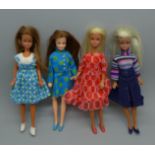 Four Pippa dolls; Gail, Britt, Marie and Rosemary