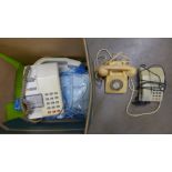 A collection of vintage telephones **PLEASE NOTE THIS LOT IS NOT ELIGIBLE FOR POSTING AND PACKING**