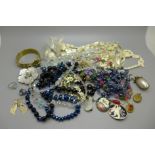 Vintage beads including mother of pearl, etc.