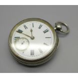 A silver pocket watch, Chester 1893