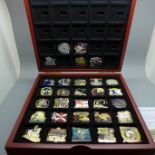 Danbury Mint 22ct gold plated and enamel British Victory collectors pins/badges depicting famous