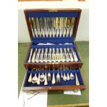 A canteen of cutlery, twelve setting Harrods bead pattern silver plated cutlery, 148 pieces in