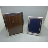 Two silver photograph frames, the largest marked Cartier 425 and 145mm x 193mm