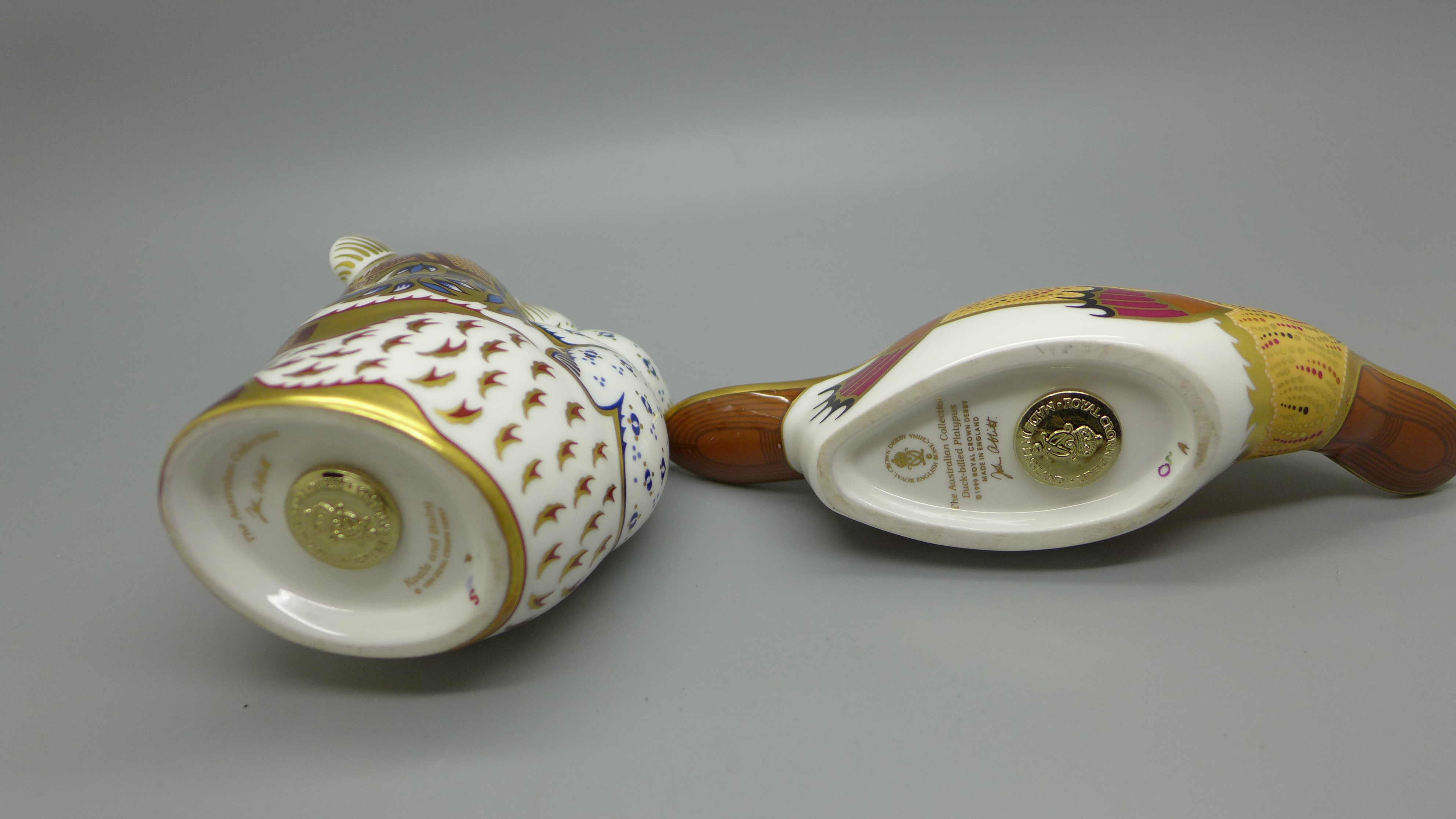 Two Royal Crown Derby paperweights - Australian Collection, Koala and Baby and Duck Billed - Image 3 of 3