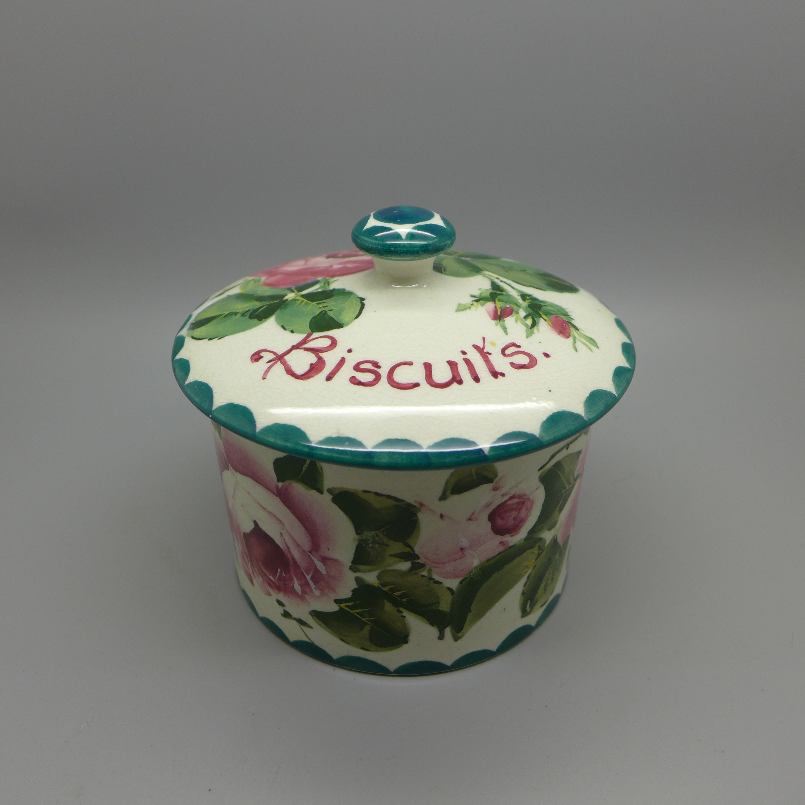 A Wemyss biscuit jar