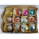 A set of vintage Christmas baubles