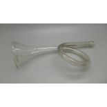 A Georgian glass horn shaped pontil