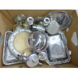 Plated ware including bread board and candlesticks **PLEASE NOTE THIS LOT IS NOT ELIGIBLE FOR