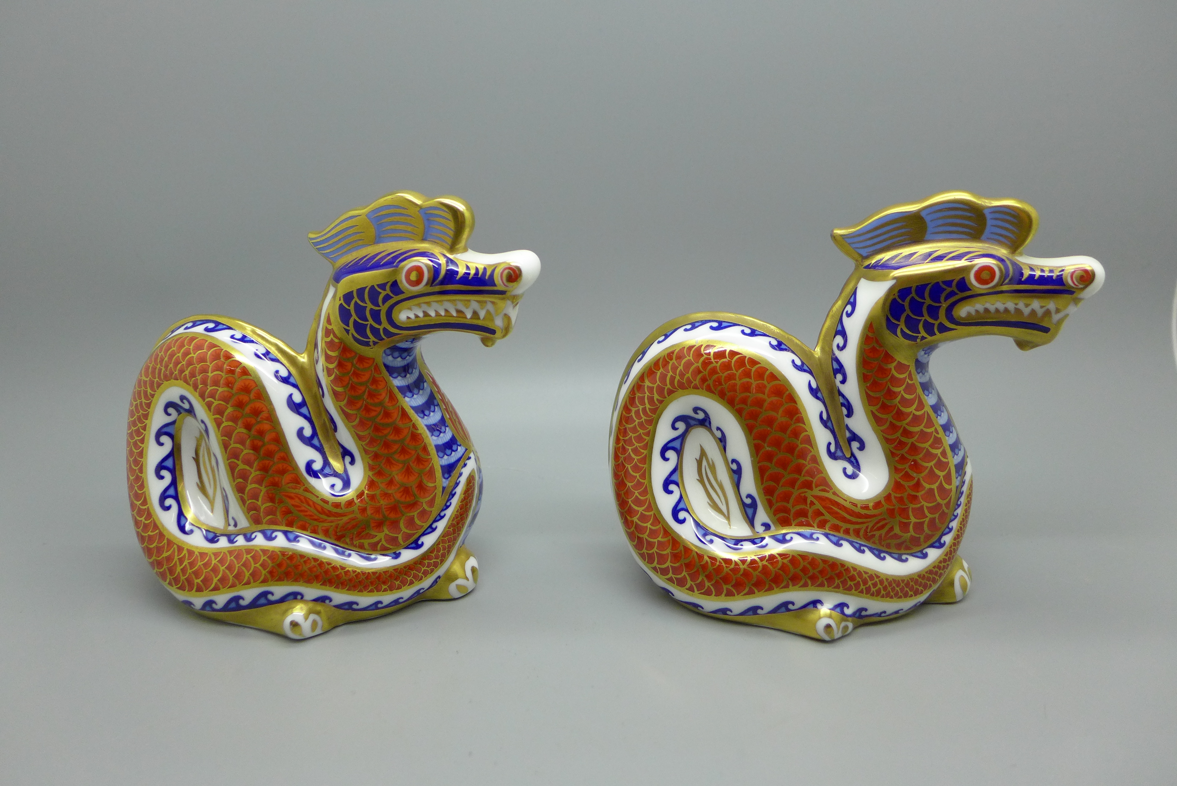 Three Royal Crown Derby paperweights - Crocodile, a gold signature edition commissioned by The Guild - Image 2 of 6