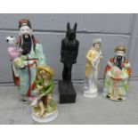 Porcelain figures and a resin Egyptian figure **PLEASE NOTE THIS LOT IS NOT ELIGIBLE FOR POSTING AND