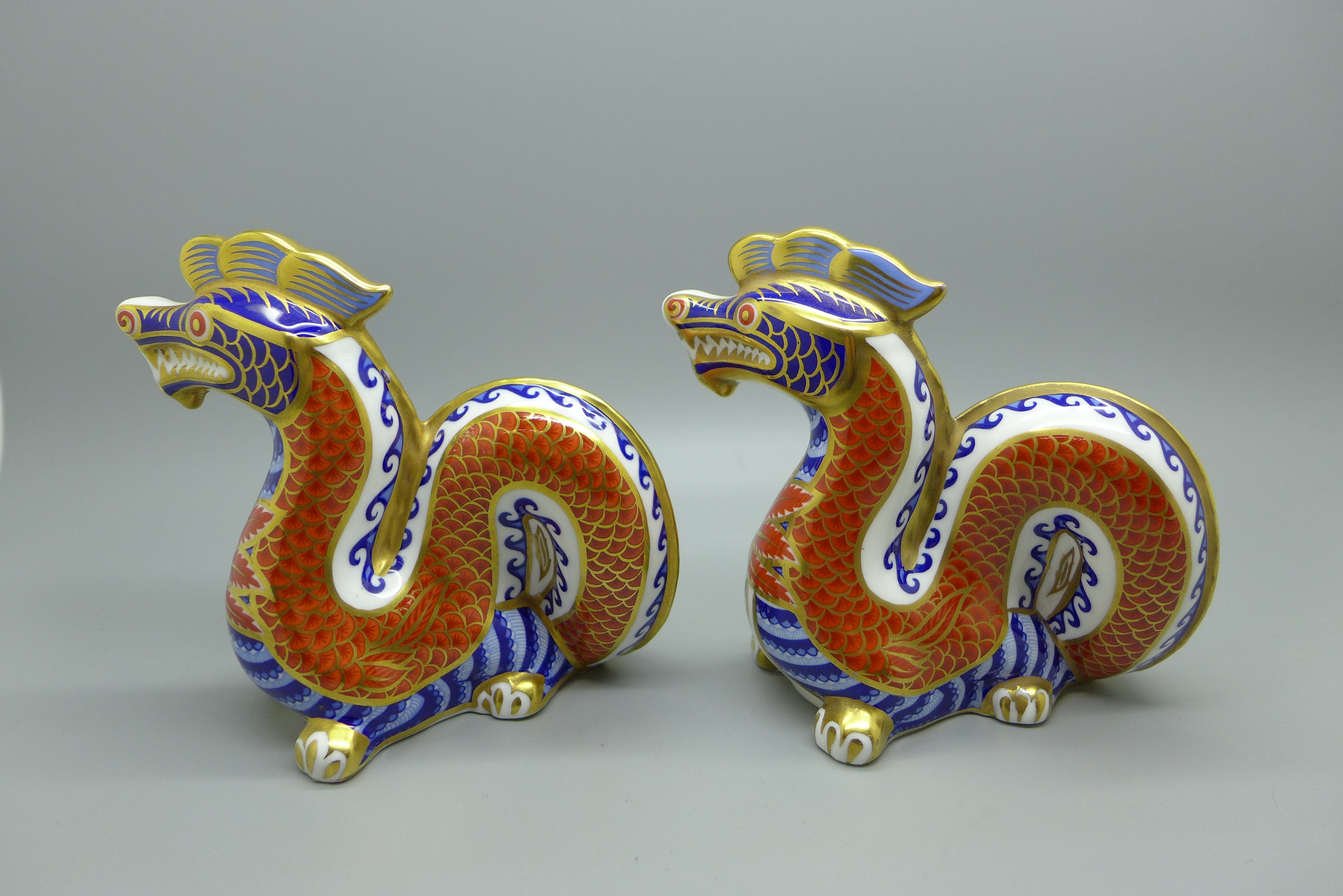 Three Royal Crown Derby paperweights - Crocodile, a gold signature edition commissioned by The Guild - Image 3 of 6