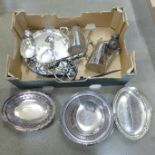 A quantity of plated ware and a cannon **PLEASE NOTE THIS LOT IS NOT ELIGIBLE FOR POSTING AND