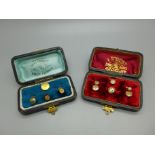 Assorted dress studs, the cases marked 'Gold Fronts'