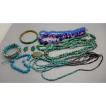 Malachite, turquoise, amethyst and blue stone jewellery