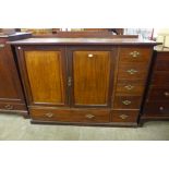 A George III mahogany two door press cupboard