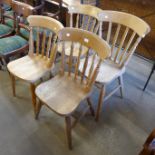 A Harlequin set of four beech kitchen chairs