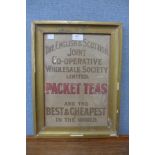 An English & Scottish Co-Operative, Packet Tear advertising print, framed