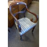 A George IV mahogany elbow chair